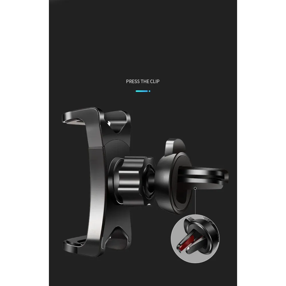 3 in 1 Car GPS Smartphone Holder: Dashboard / Visor Clamp   AC Grid Clip for LG D227 L III L50 Sporty TV Dual - Black