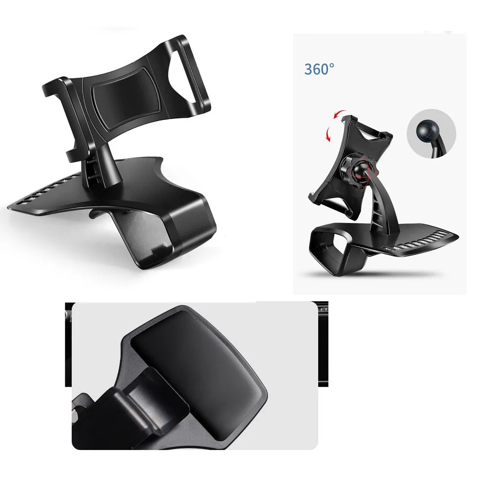 3 in 1 Car GPS Smartphone Holder: Dashboard / Visor Clamp   AC Grid Clip for LG D227 L III L50 Sporty TV Dual - Black