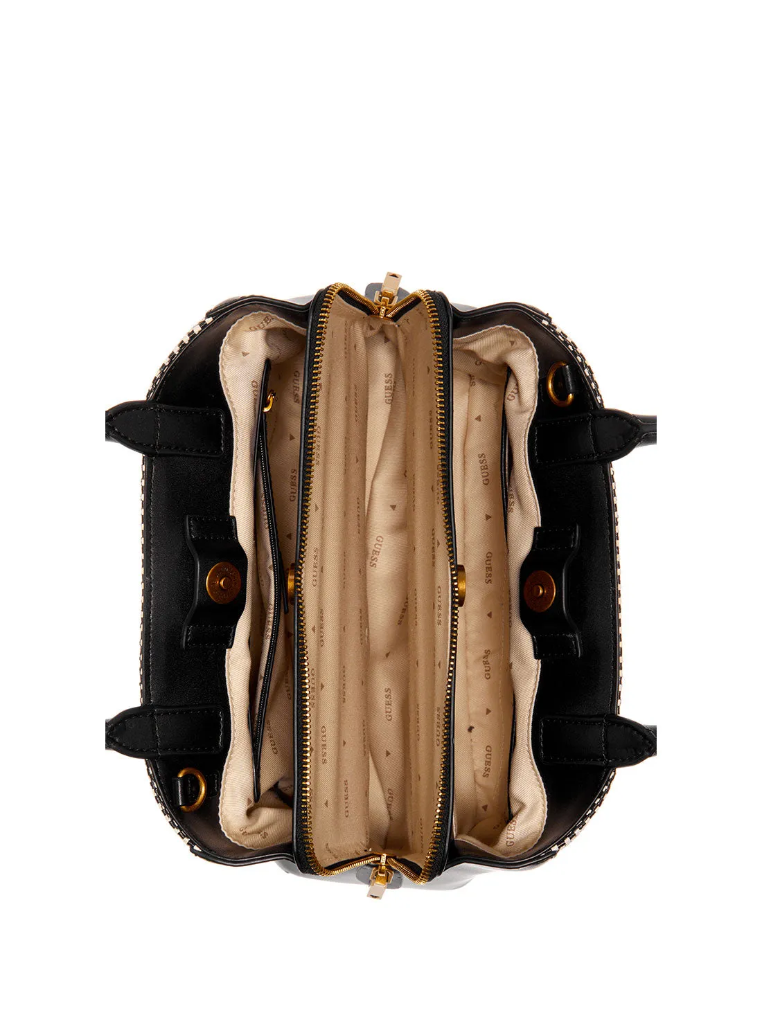 Black Raffia Izzy Small Girlfriend Satchel