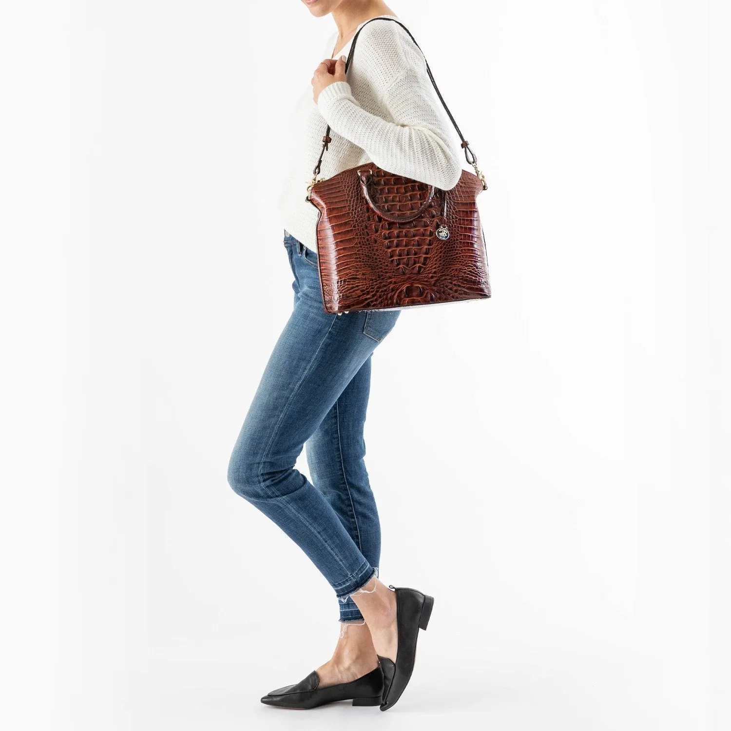 Brahmin Large Duxbury Satchel - Pecan Melbourne