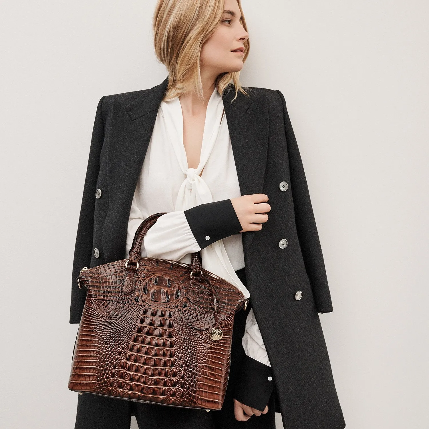Brahmin Large Duxbury Satchel - Pecan Melbourne