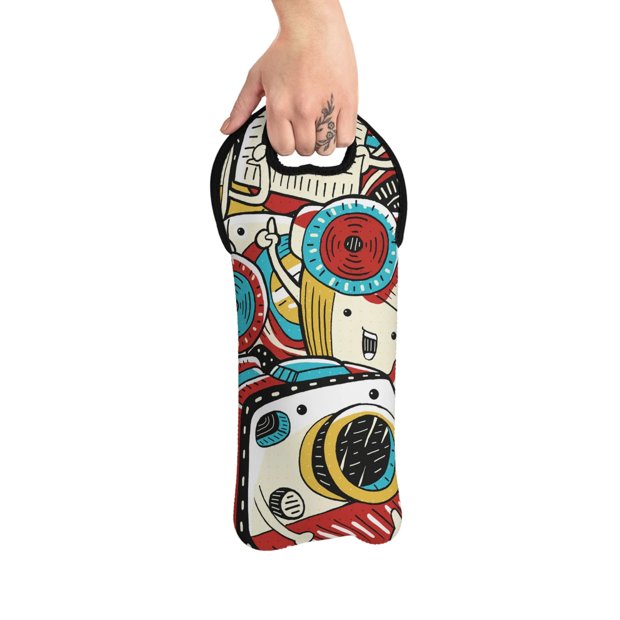 Doodle Photo Snap - Inovax Wine Tote Bag