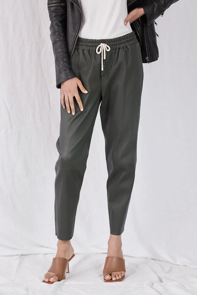 Downtown Track Pant Deep Depths Stretch Leather - SAMPLE