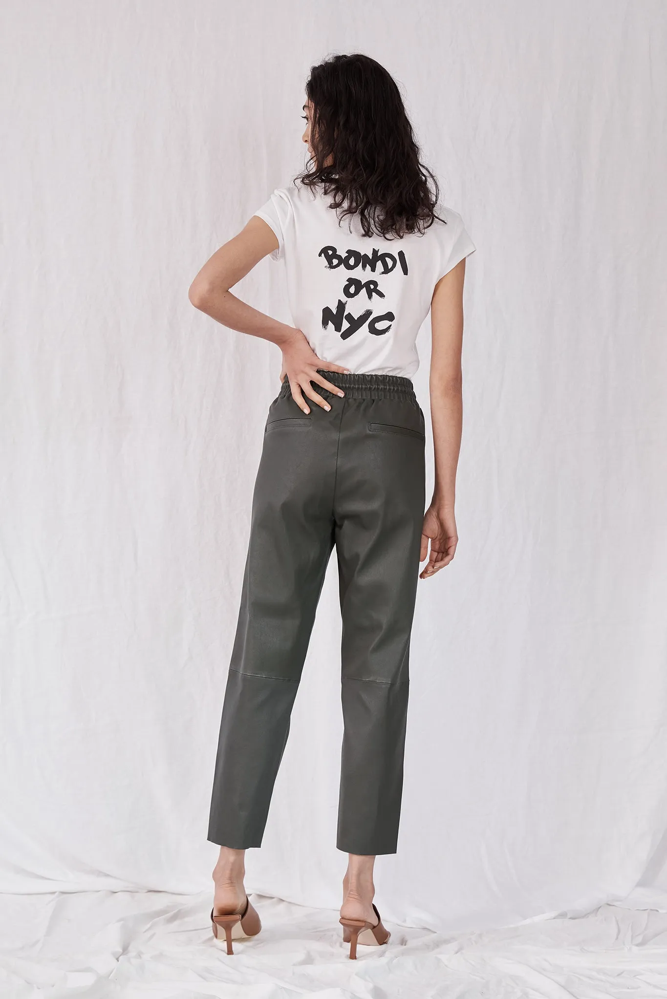 Downtown Track Pant Deep Depths Stretch Leather - SAMPLE