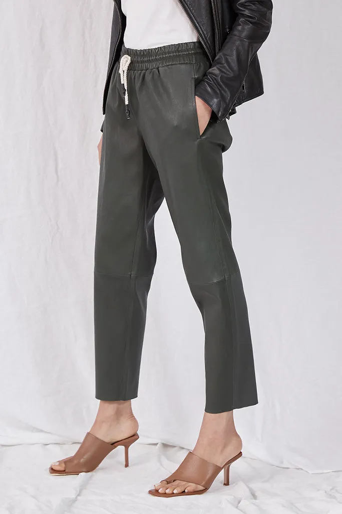 Downtown Track Pant Deep Depths Stretch Leather - SAMPLE