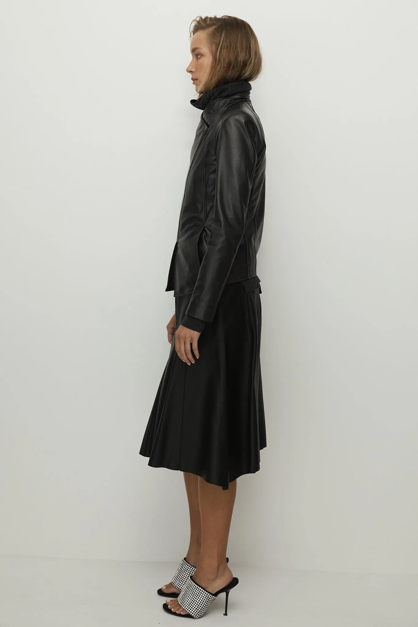 Elizabeth Jacket Vegetable Tanned Black Leather