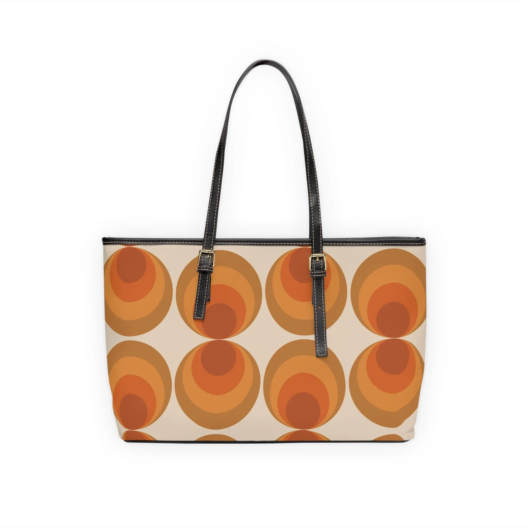 Groovy 70's Retro Orbs With Atomic Kitty Cat, Kitschy Fun Shoulder Bag