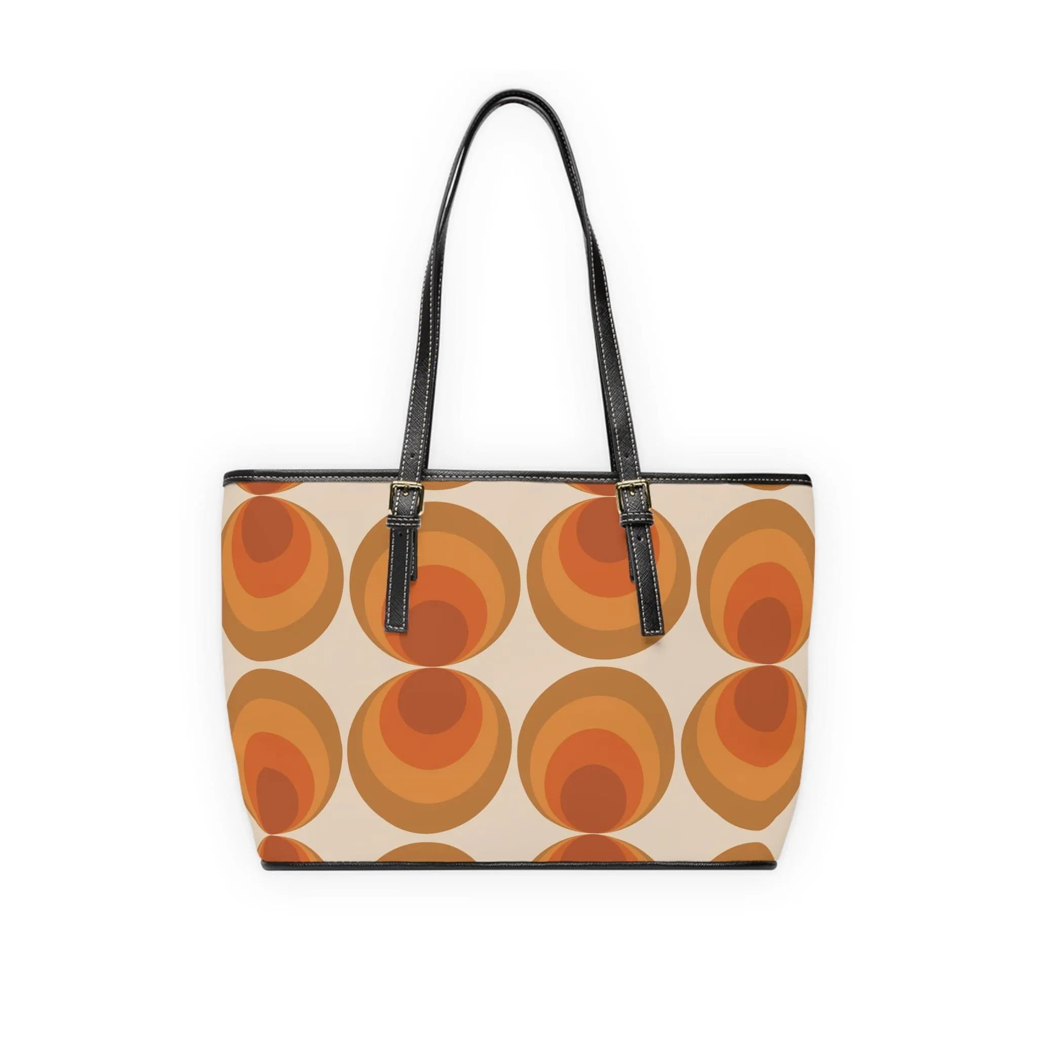 Groovy 70's Retro Orbs With Atomic Kitty Cat, Kitschy Fun Shoulder Bag