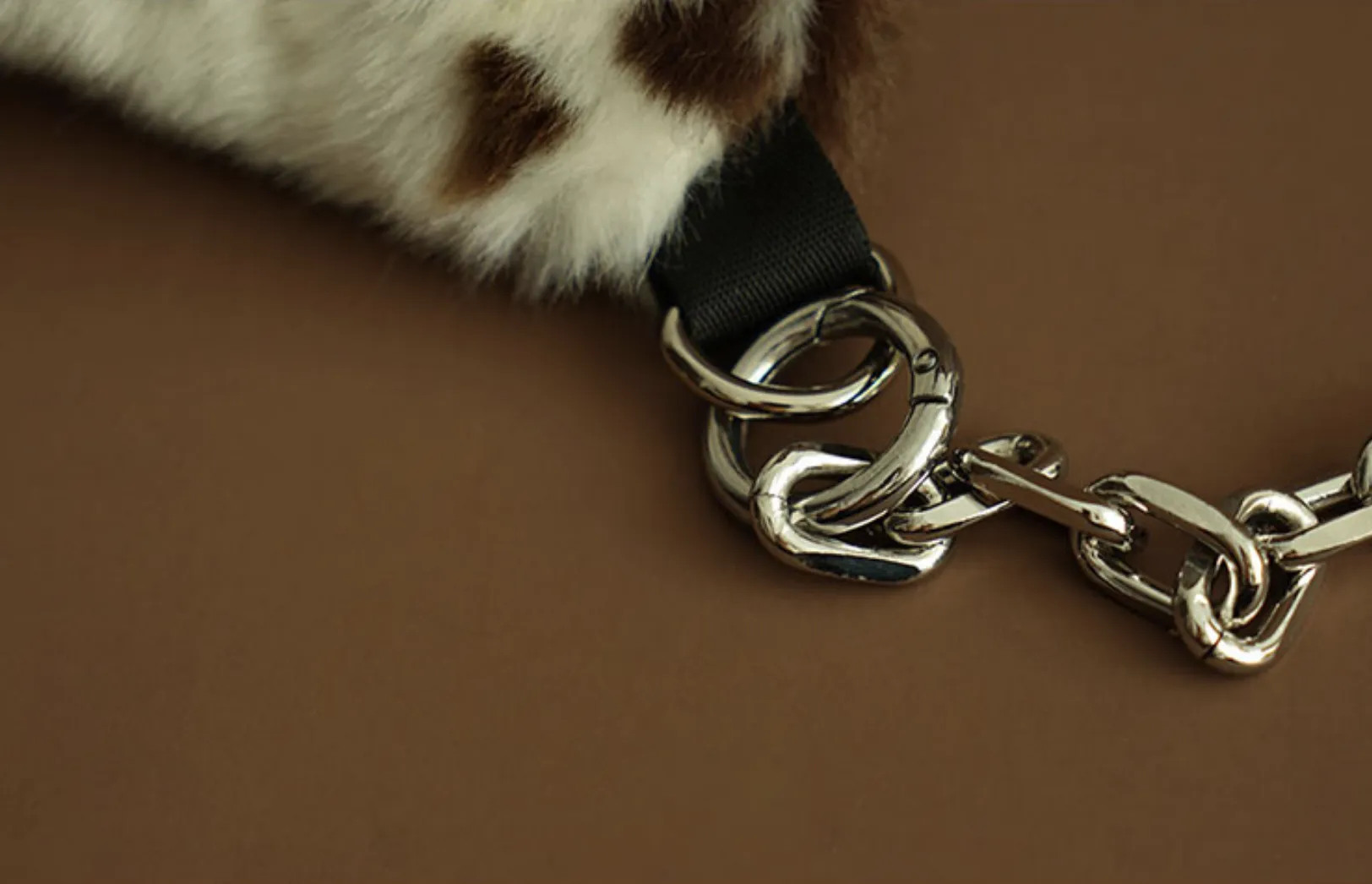 HIDDENNOTES Cow Print Faux Fur Crossbody Bag