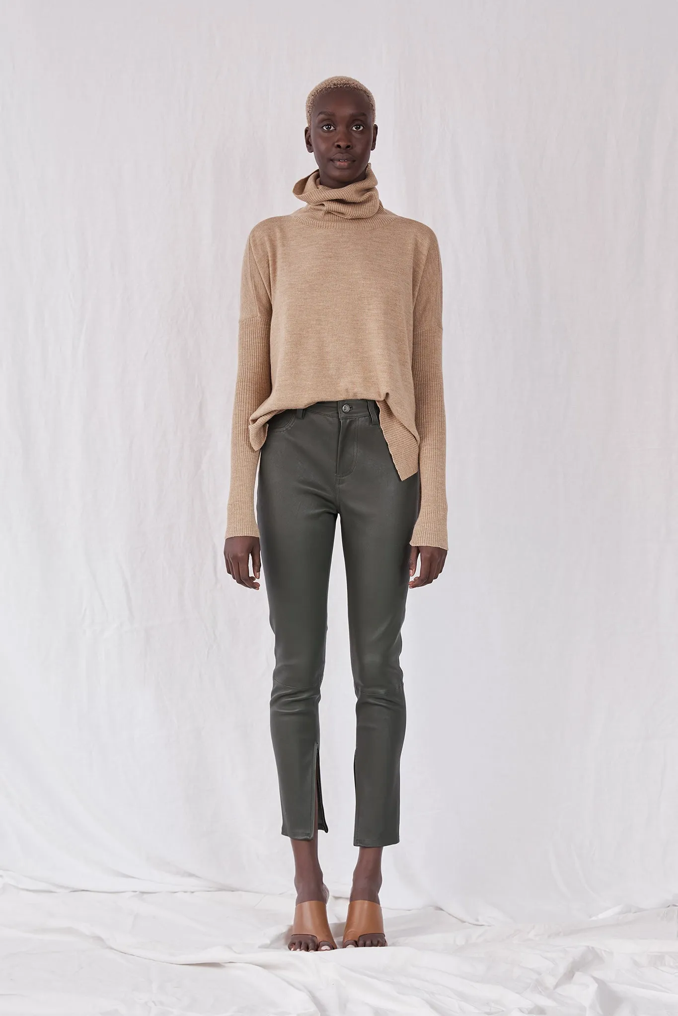 Houston High Rise Legging Deep Depths Stretch Leather - SAMPLE
