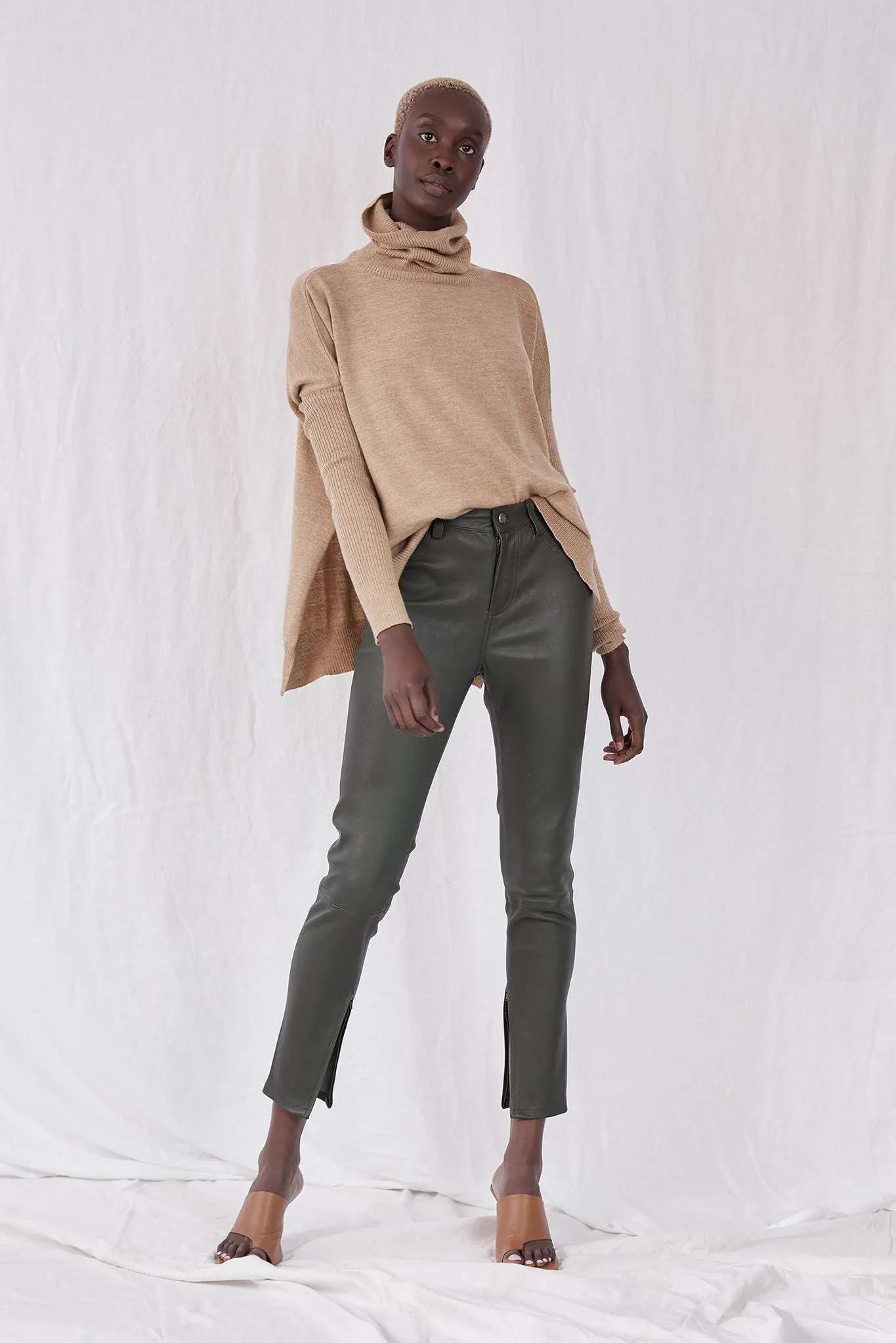 Houston High Rise Legging Deep Depths Stretch Leather - SAMPLE
