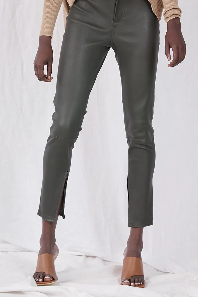 Houston High Rise Legging Deep Depths Stretch Leather - SAMPLE