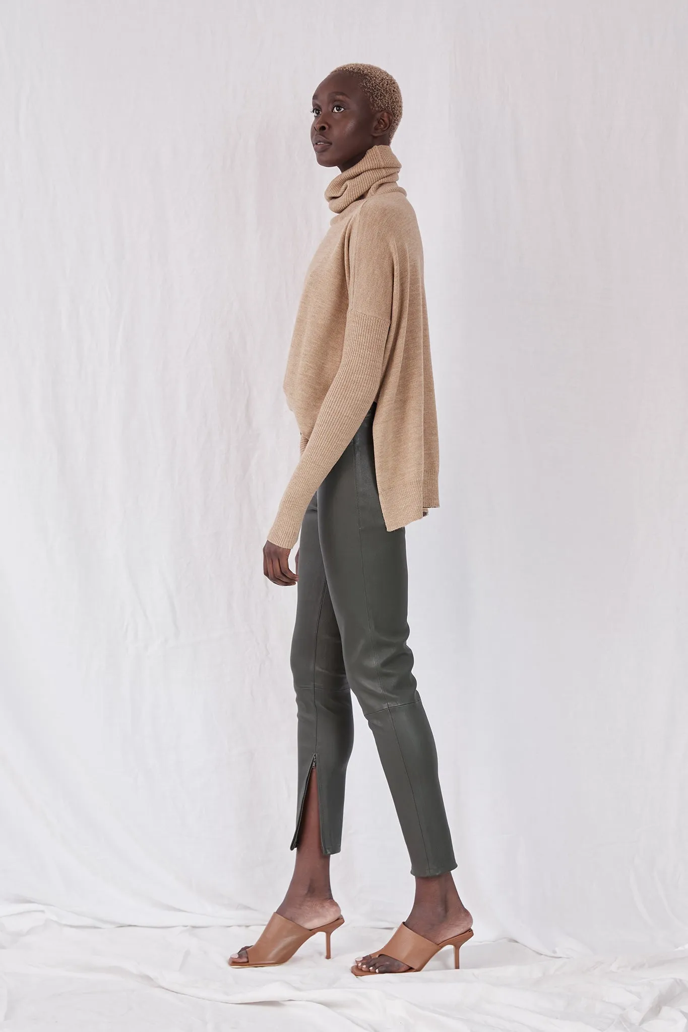 Houston High Rise Legging Deep Depths Stretch Leather - SAMPLE