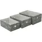 JVL Grey Fabric Household Storage Basket - Small, Medium, Large