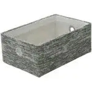JVL Grey Fabric Household Storage Basket - Small, Medium, Large