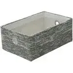 JVL Grey Fabric Household Storage Basket - Small, Medium, Large