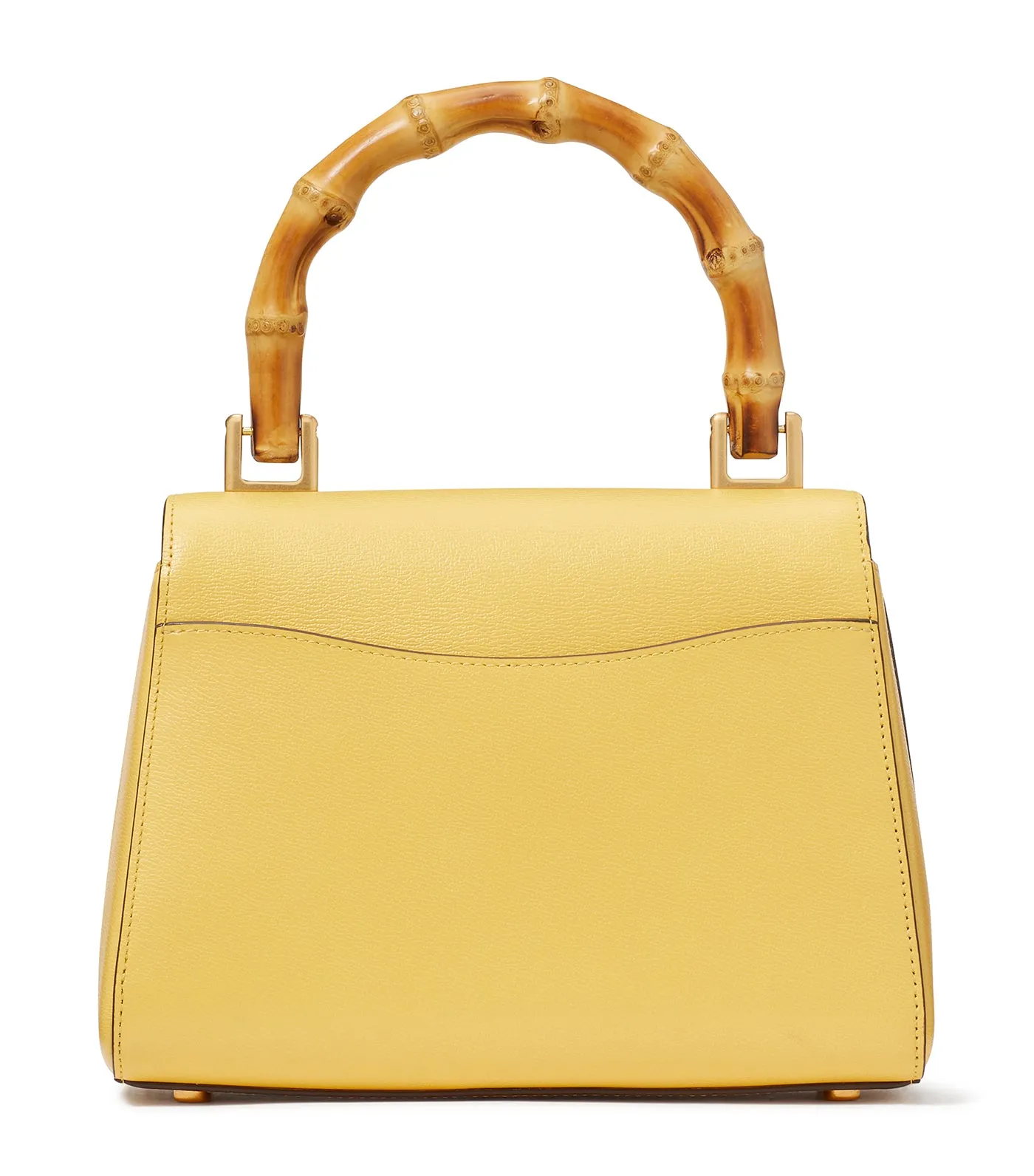 Katy Textured Leather Bamboo Small Top-handle Summer Daffodil