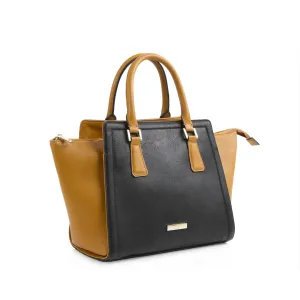 La Mode Winged Satchel - Cognac/Black