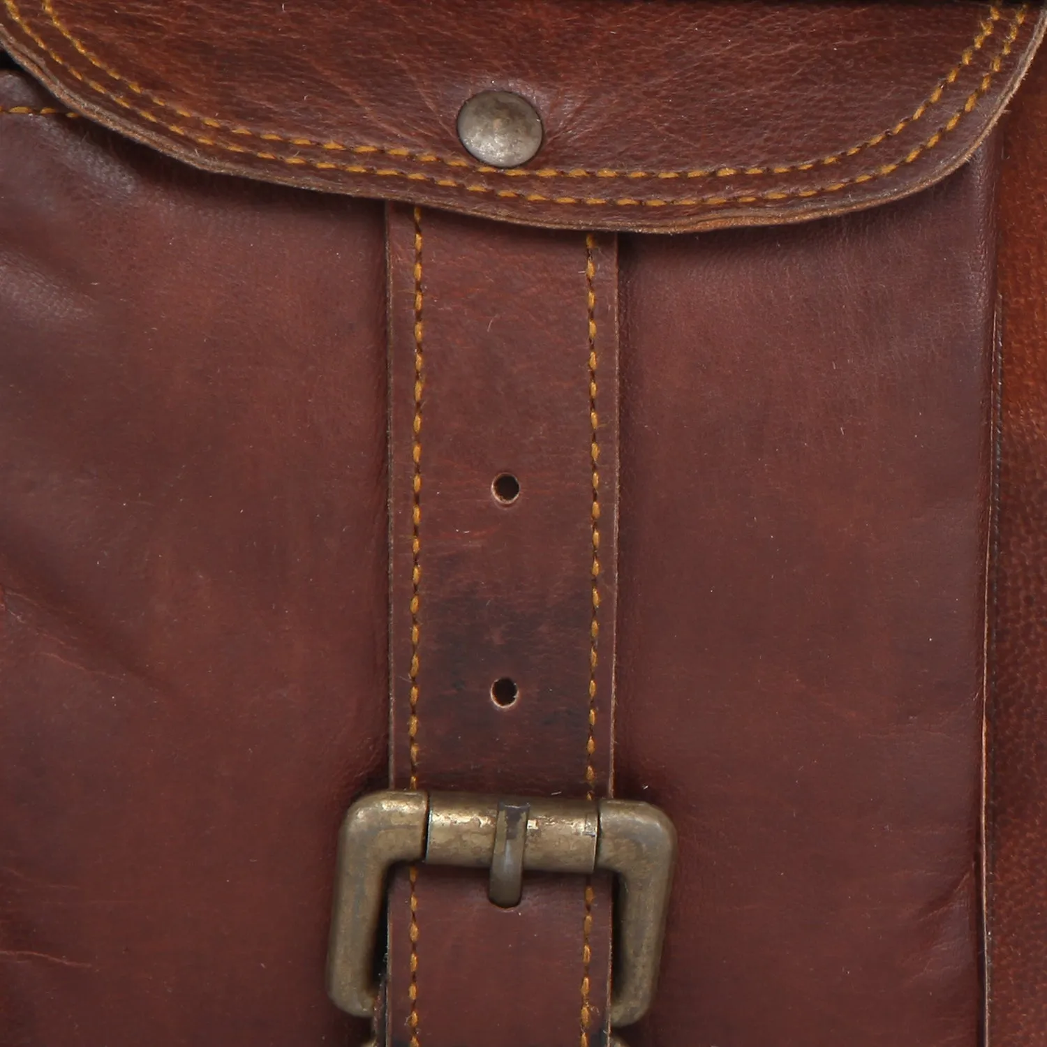 Light Brown Leather Satchel 13"