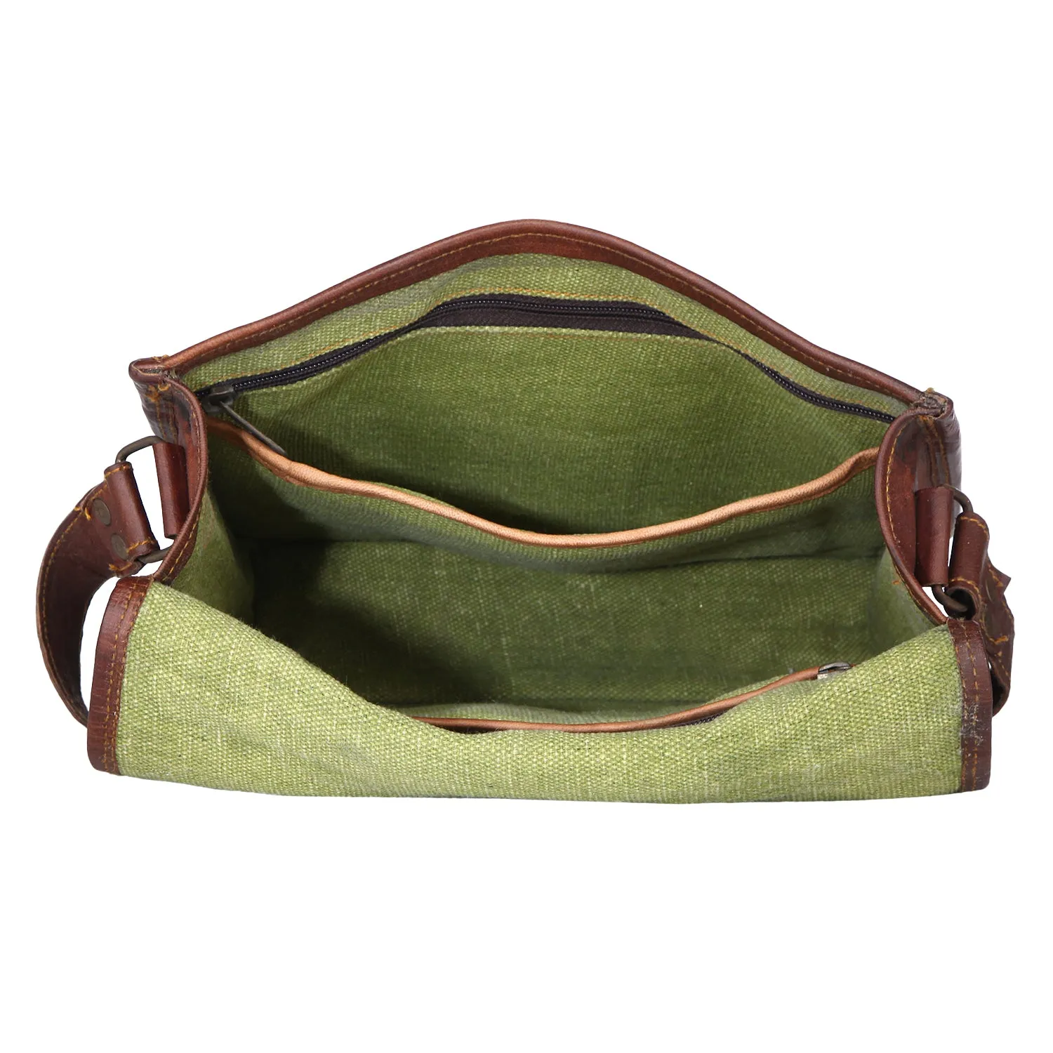 Light Brown Leather Satchel 13"