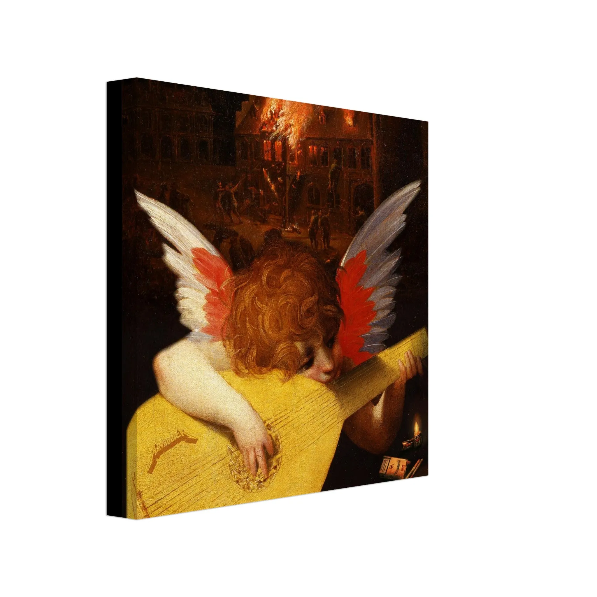 Metallengel - Leinwand 20x20 cm