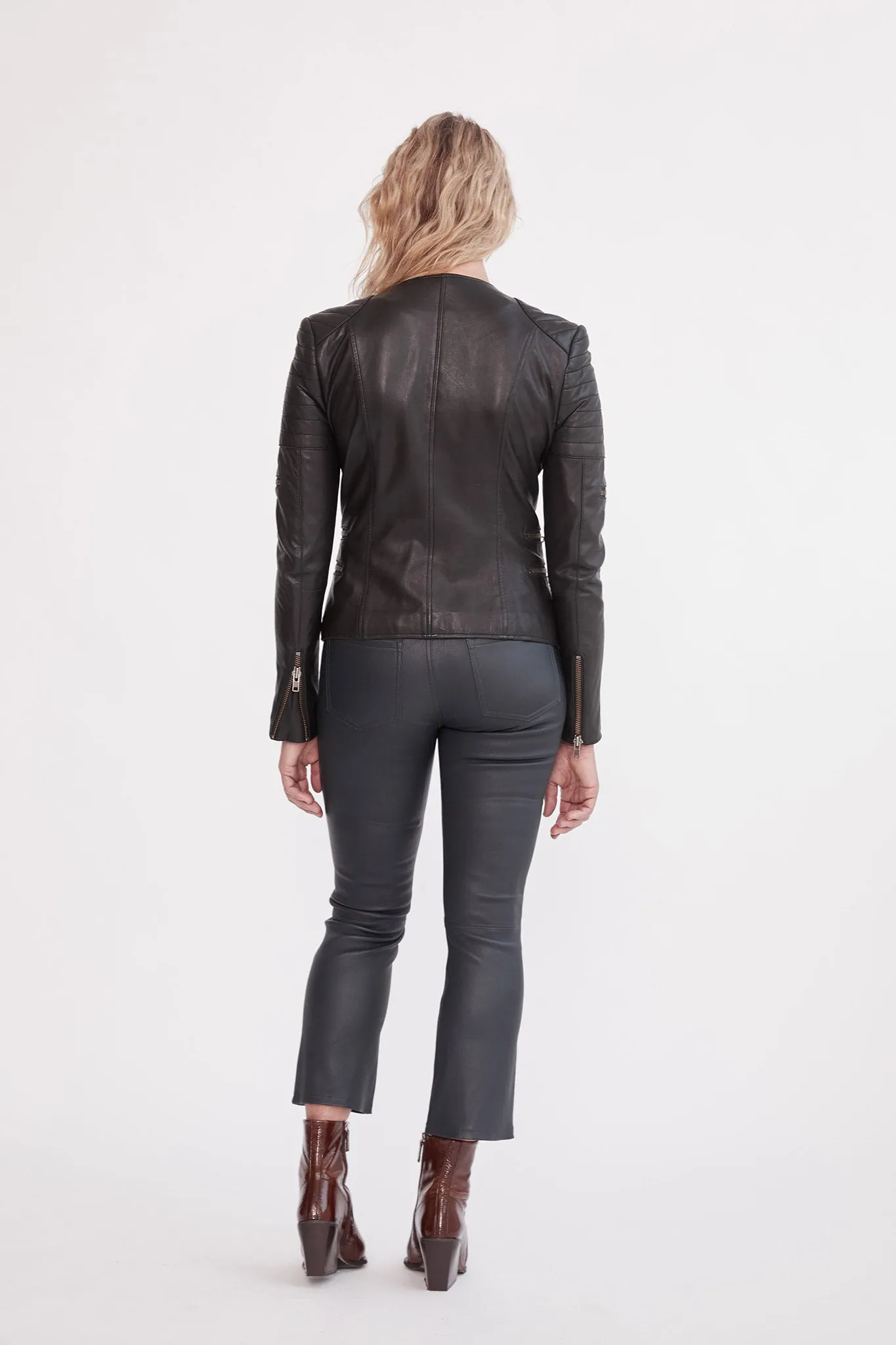 Midtown Kick Flare Pant Ink Stretch Leather