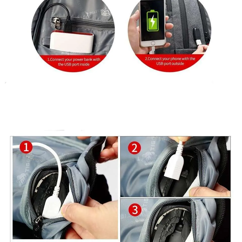 Oxford USB Laptop Backpack