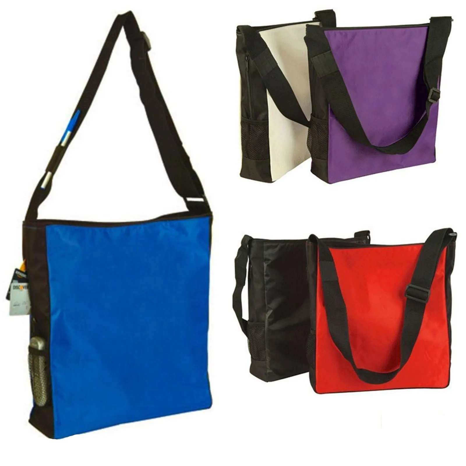 Reusable Grocery Shopping Tote Totes Bag Bags Side Zippered Pockets