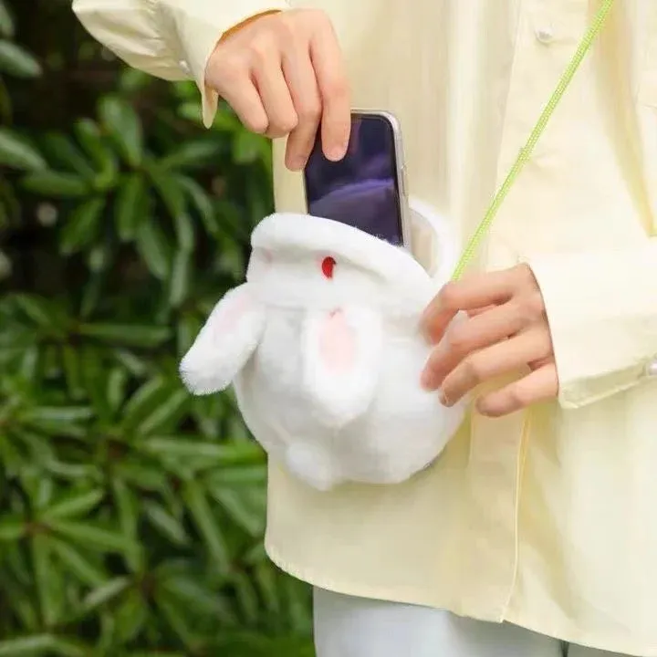 Sohiwoo Cute Plush Rabbit Bag Leisure Japanese Women's Bag Kawaii Shoulder Bags Mobile Phone Bag Storage Bag Crossbody Bag Satchels