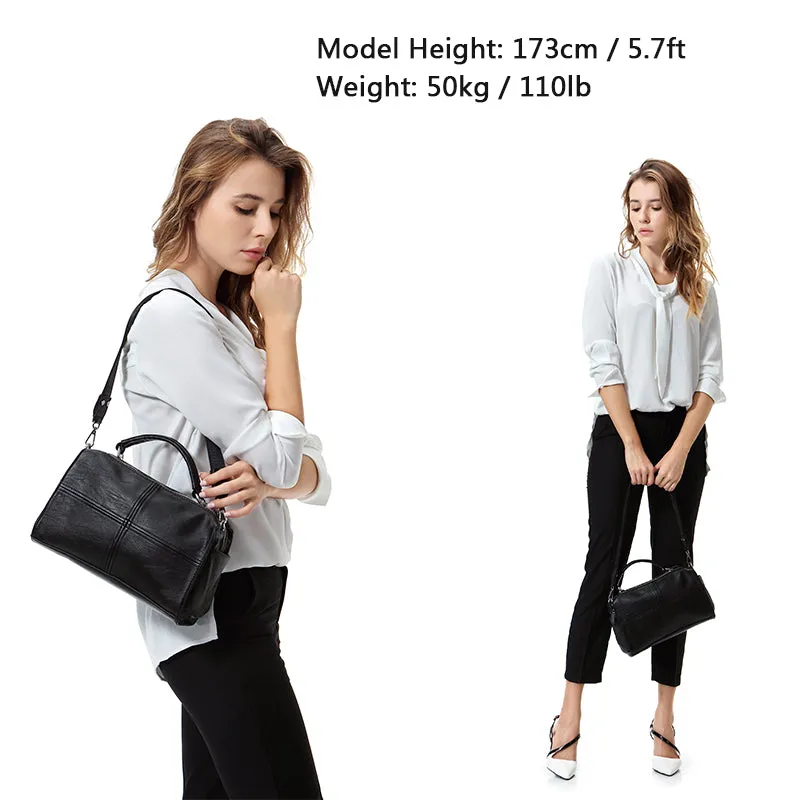 Vegan Leather Top Handle Handbag