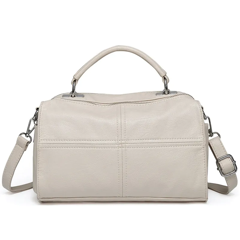 Vegan Leather Top Handle Handbag