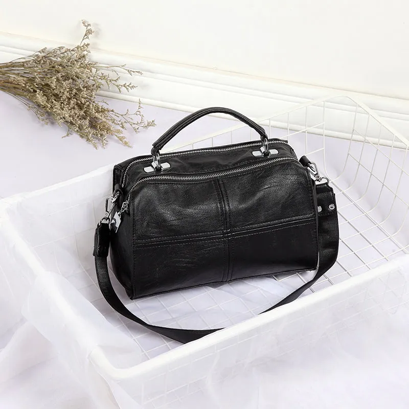Vegan Leather Top Handle Handbag