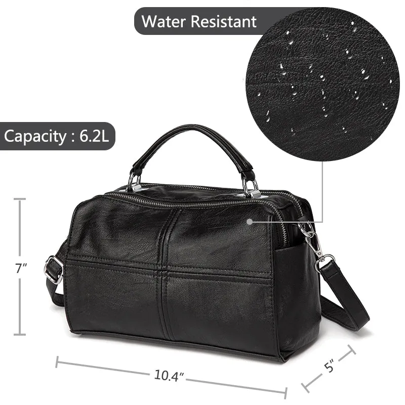 Vegan Leather Top Handle Handbag